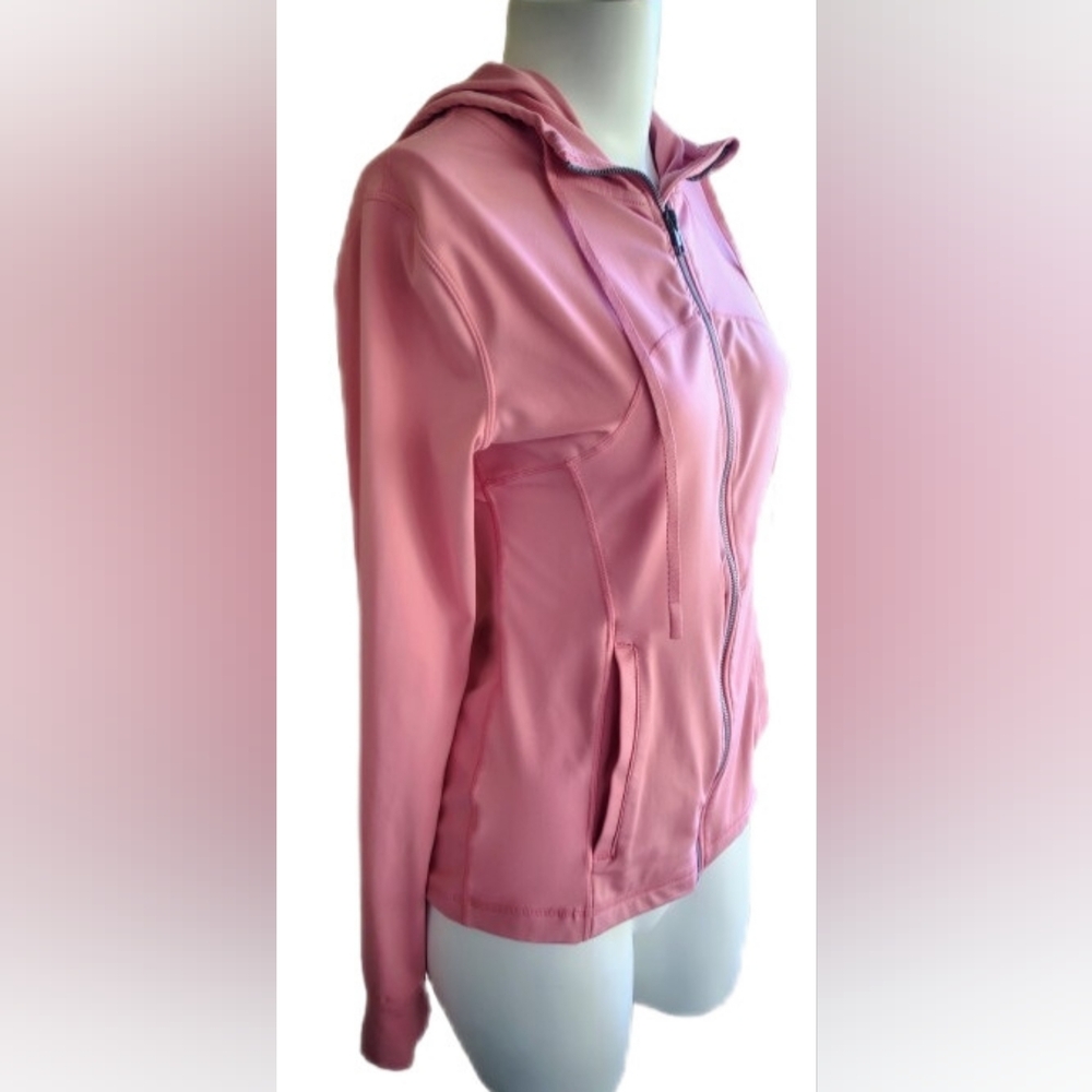 Love Tree | Hooded "Define" Style Full-Zip Athletic Jacket in Rose Pink | Size M - Picture 6 of 10